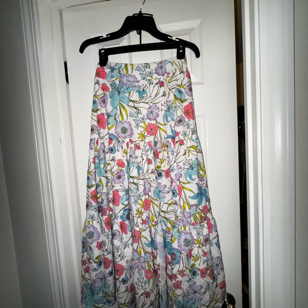 Forever 21 Multicolor Floral A-Line Skirt